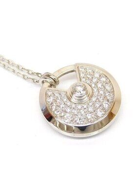 Cartier Amulet Small Necklace Diamond 18K White Gold 114 g